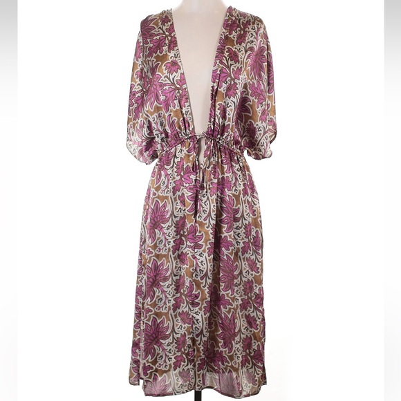Evereve Tops - Evereve Toni Floral Satin Wrap Dress or Kimono - Size S Boho-Chic
